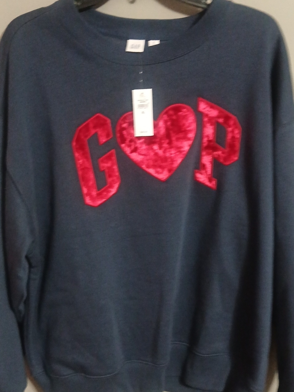 GAP Navy Sweatshirt with Red Velvet Logo